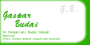 gaspar budai business card