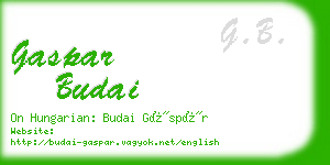 gaspar budai business card